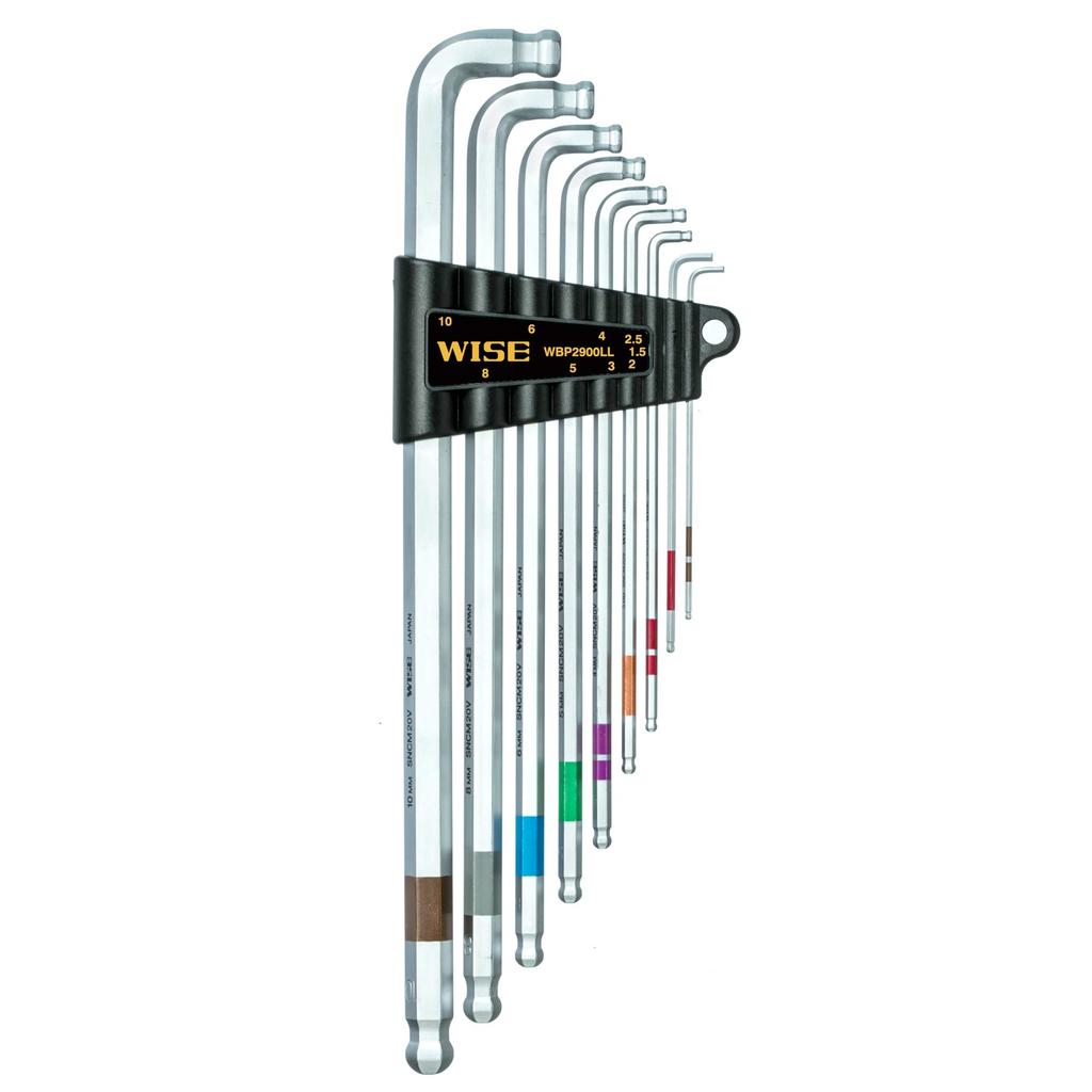 WISE Wrench, Double Ball Wrench Set of 9, WBP2900LL, Special Chrome Plated, 9 Pieces