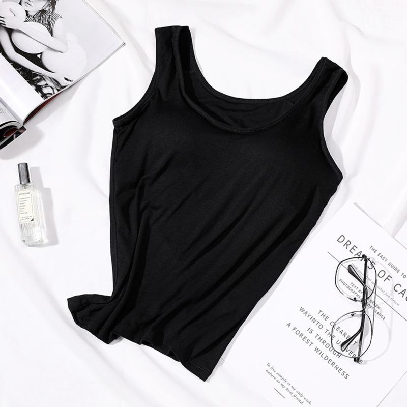 Débardeurs d'été décontractés pour femmes Débardeur d'été sans anneau en acier Camisole sans manches Sexy Slim Tops de base