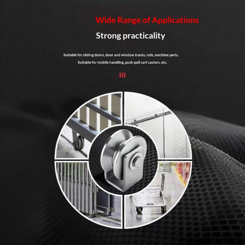 V/U Type Stainless Steel Pulley Bearing Track Wheel Wire Rope Lifting Sliding Door Trolley Ball Bearing Industrial Lifting Wheel