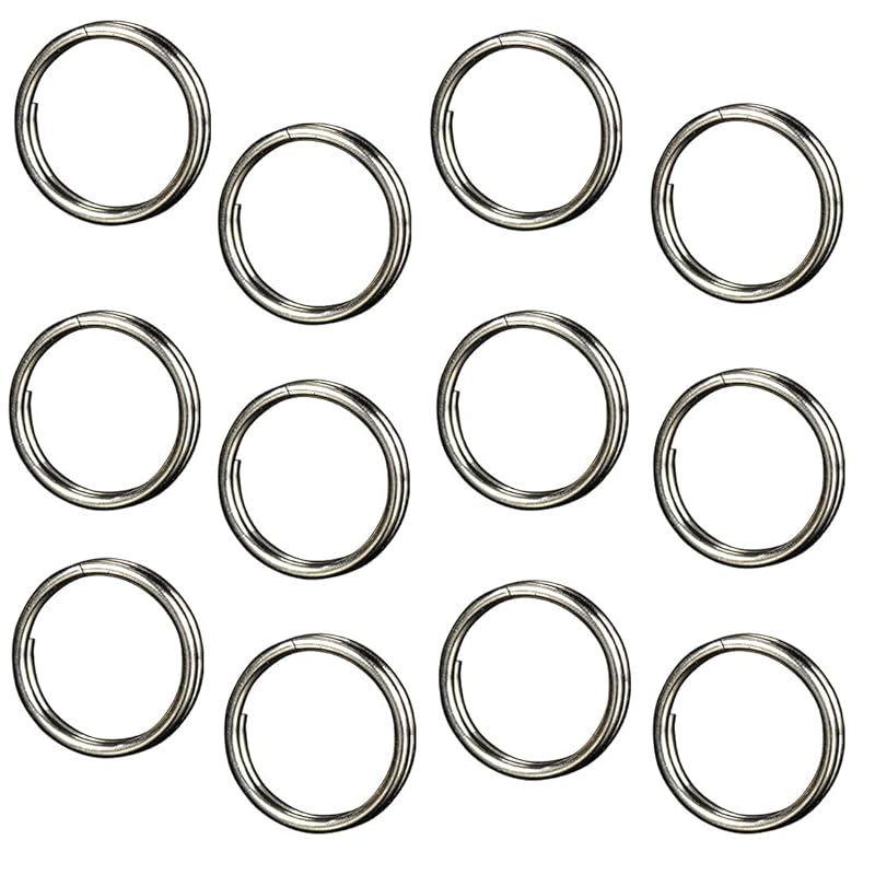 

[GEJ-Tech] Made of titanium small double ring Round press lightweight key ring (Titanium primary color 10mm 12 pieces set)