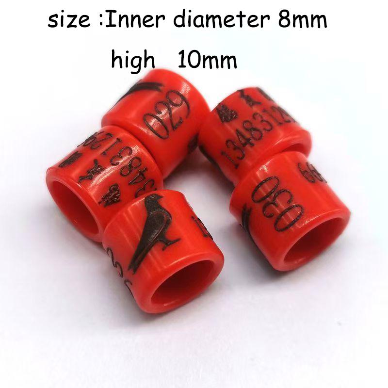 100Pcs Personalized Pigeon Ring,inner 8mm,Customized Pigeon Leg Band with Name,Phone Number,for Racing Pigeon