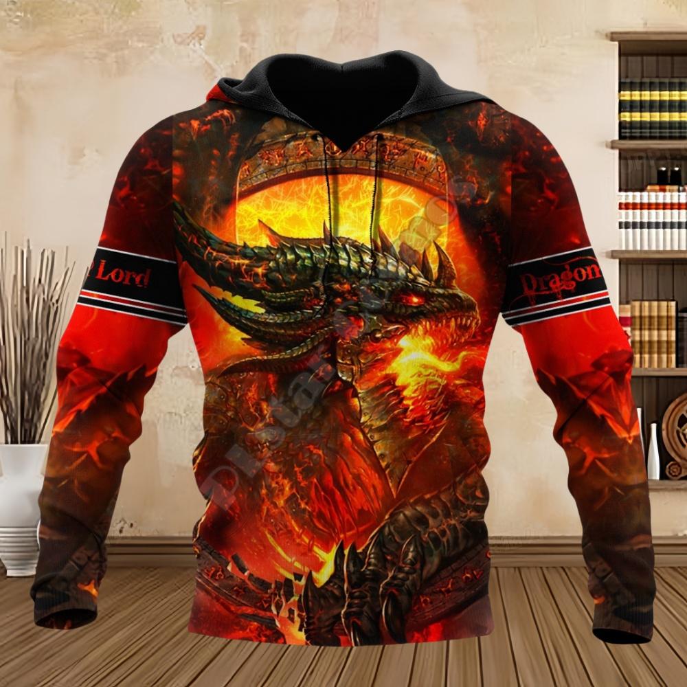 Tattoo Dragon Sweatshirts Spring and Autumn 3D Print Men Hooded Hoodies Long Sleeve Unisex Streetwear Casual Sweatshirts for Men