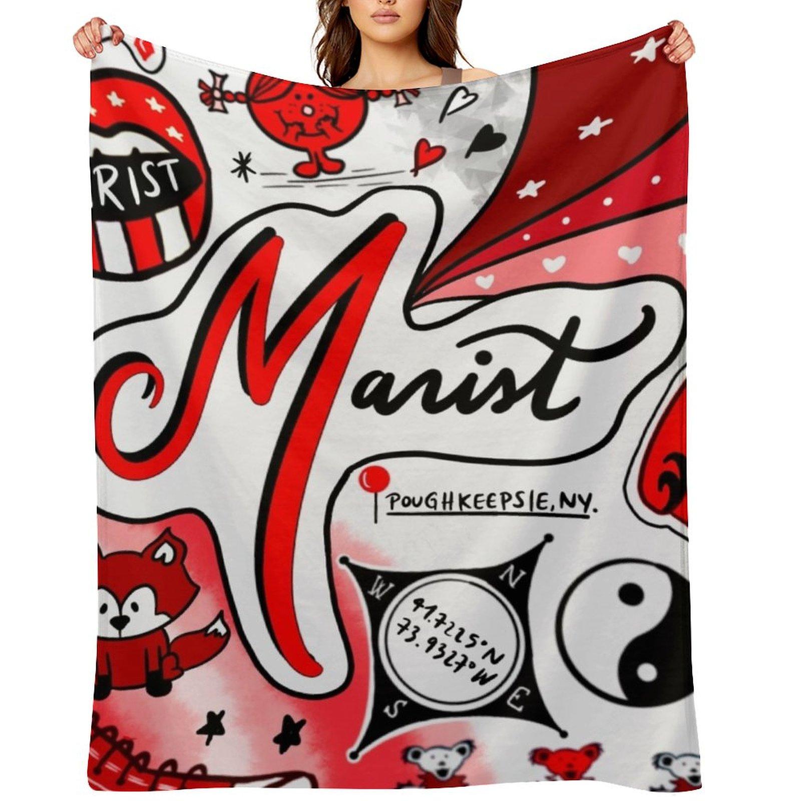 

Marist Throw Blanket Bed covers Soft Plaid decorative Thermal Blankets 30x40in