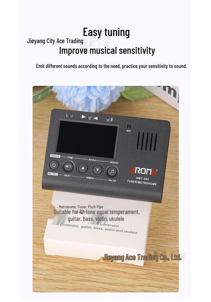 Anoma AMT-560 3-in-1 Metronome, Guitar Tuner & Pitch Pipe for Instruments