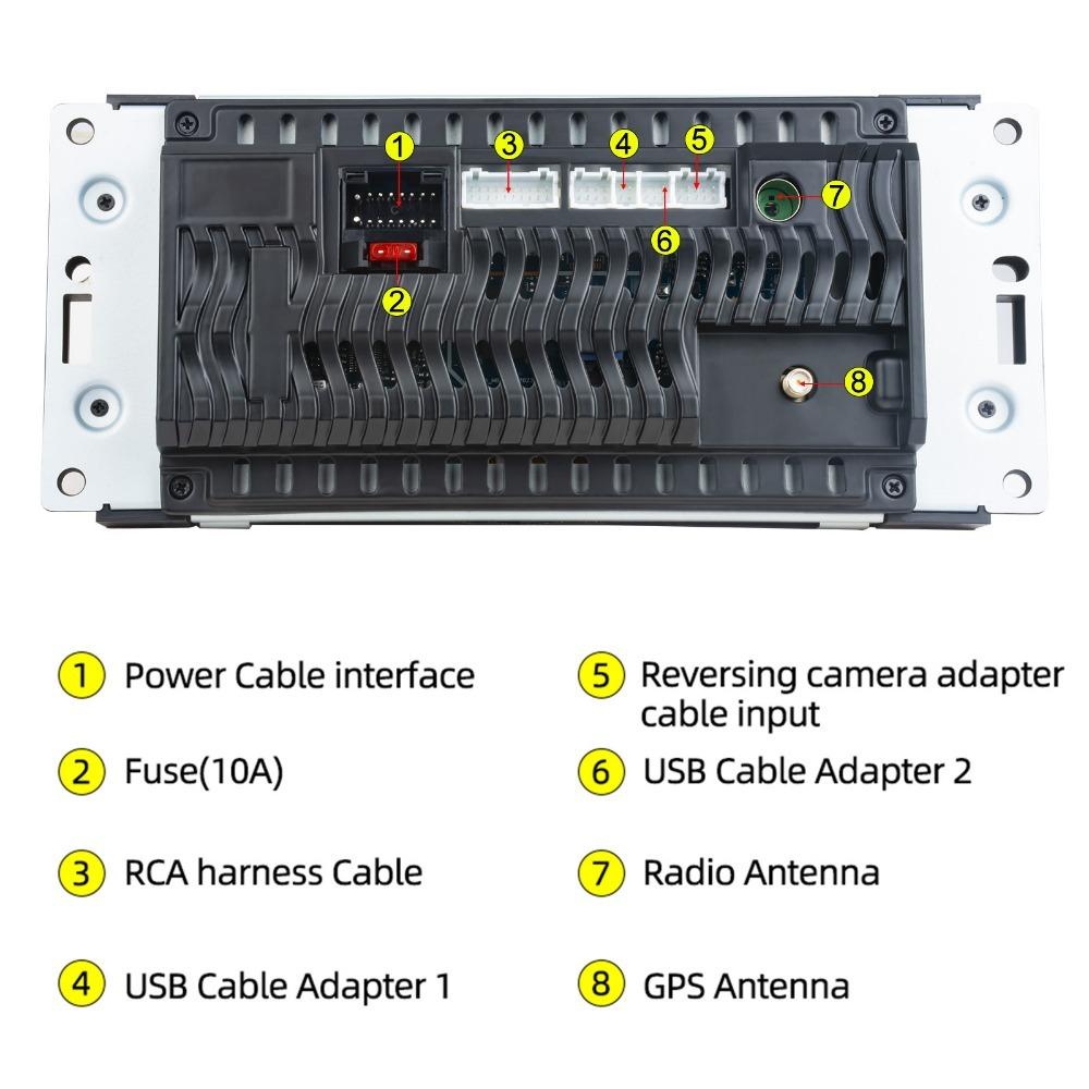 For 2Din Car Android Stereo GPS Player Ram Challenger Jeep Wrangler JK Head Unit Single Radio BT Carplay Multimedia