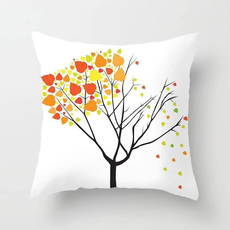 Colorful Tree Pattern Pillowcase Interior Decoration Office Living Room Home Pillowcase