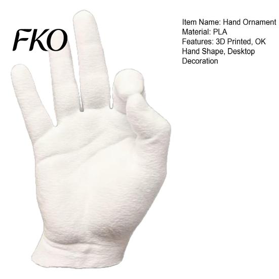 OK Hand Ornament 3D Printed Figurine Modern Gesture Shape Statue Print Sculpture Decoration for Home Office Living Room