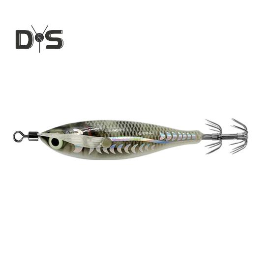 8CM/5.3G Shrimp Bait with Squid Jig Hook Swivel Luminous Realistic Bionic Artificial Lure Saltwater Freshwater Bass Walleye Trout Fishing Accessories