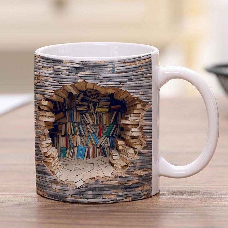 Bibliotheksregal Tasse, Coole Lesezeichen Keramik Kaffeetasse, Buchliebhaber Geschenk, Kreative Buchclub Tasse Kaffeetasse