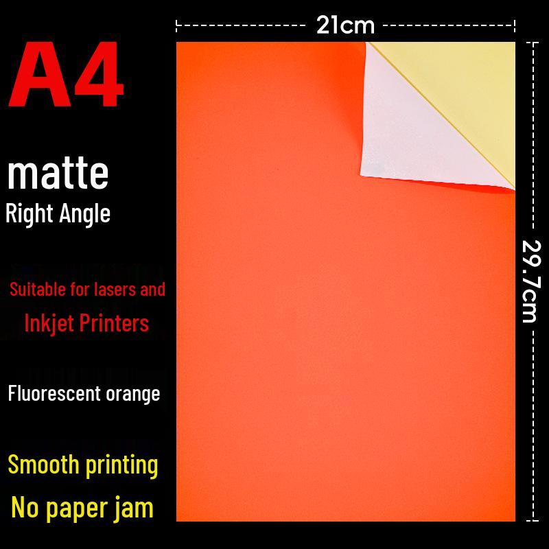 A4 Glossy/Matte Color Self-Adhesive Stickers for Inkjet & Laser Printing