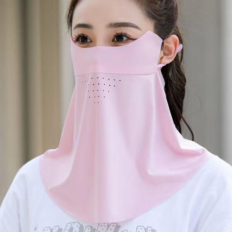 Women's UV Protection Ice-Thin Breathable Sunscreen Face and Neck Mask for Cycling & Driving