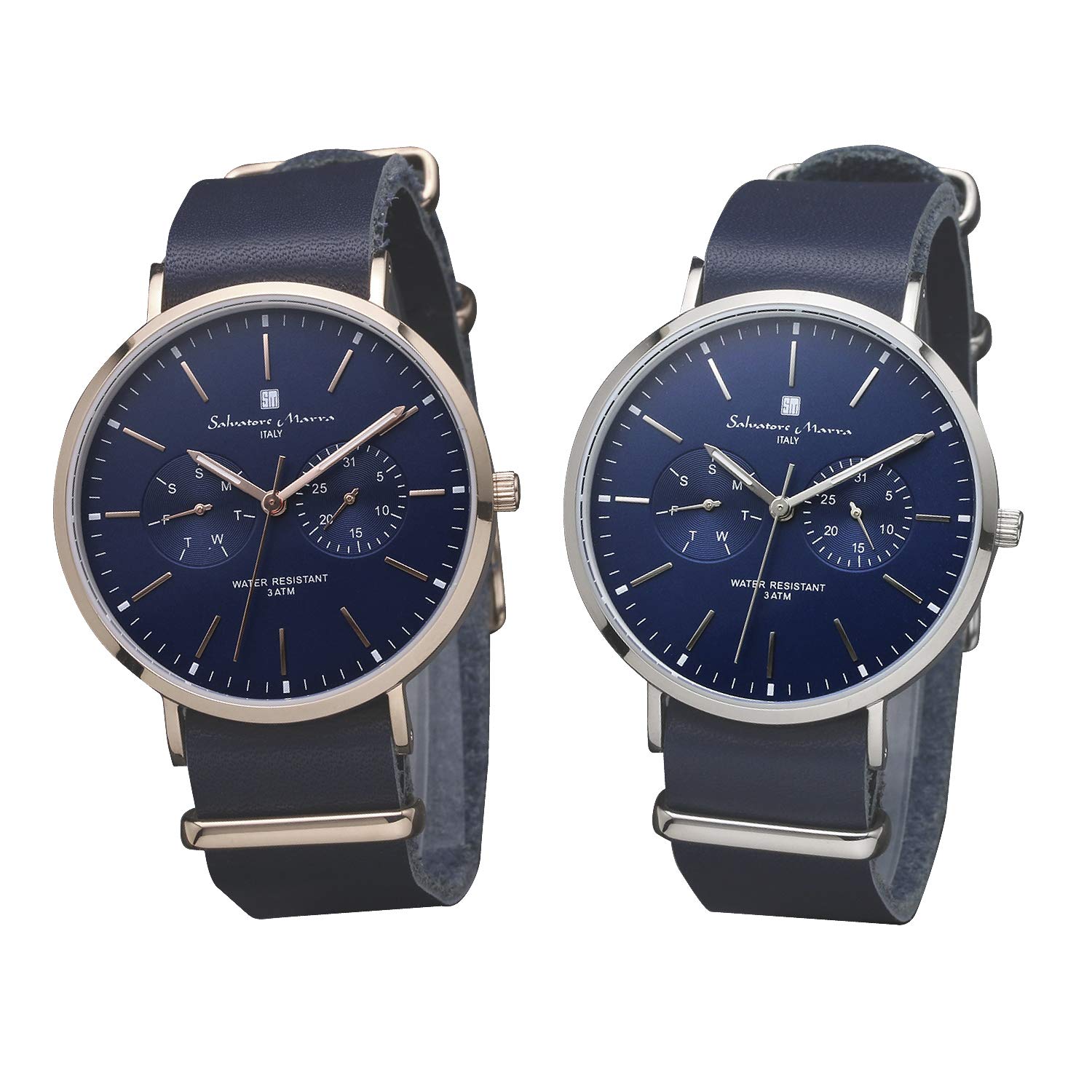 

Salvatore Marra Pair Watch Men’s and Women’s SM15117 Navy Box Included