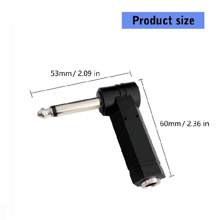 Right Angle 1/4Inch Audios Adapter Double/Mono Compatibility for Musical Instrument Use Guitar, Amplifier, Mixers Board