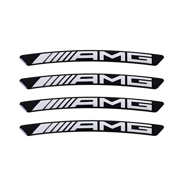 4Pcs Aluminum Car Wheel Rim Decal Stickers Decorative For Mercedes Benz AMG W223 W213 W206 W464 W247 W167 W166 W222 W205 W204