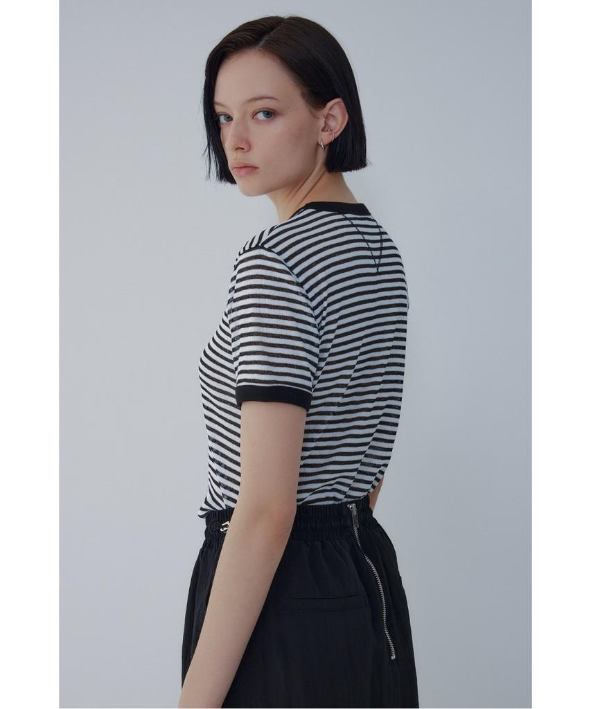 Bobeu Striped Ringer T-Shirt_Black_7156240004