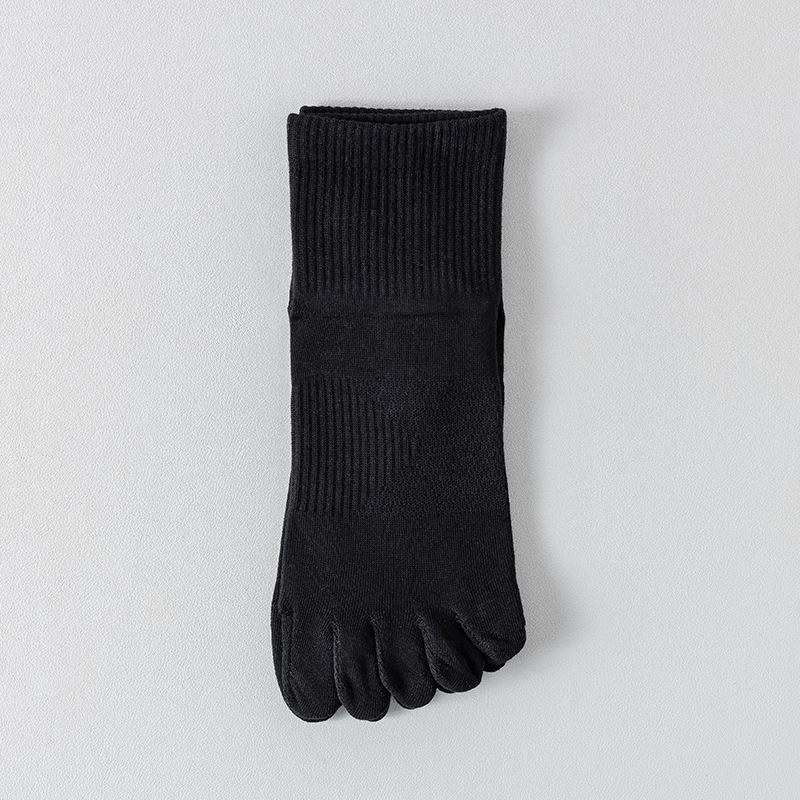 Five-fingered Socks for Men, Summer Thin Cotton Socks, Sweat-absorbing and Breathable, Boneless Sports Mid-calf Socks, Toe-separating Short Socks