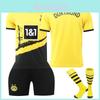 Echipament de joc acasă Dortmund 2324 pentru copii și adulți Material din fibră de poliester Uniformă de fotbal
