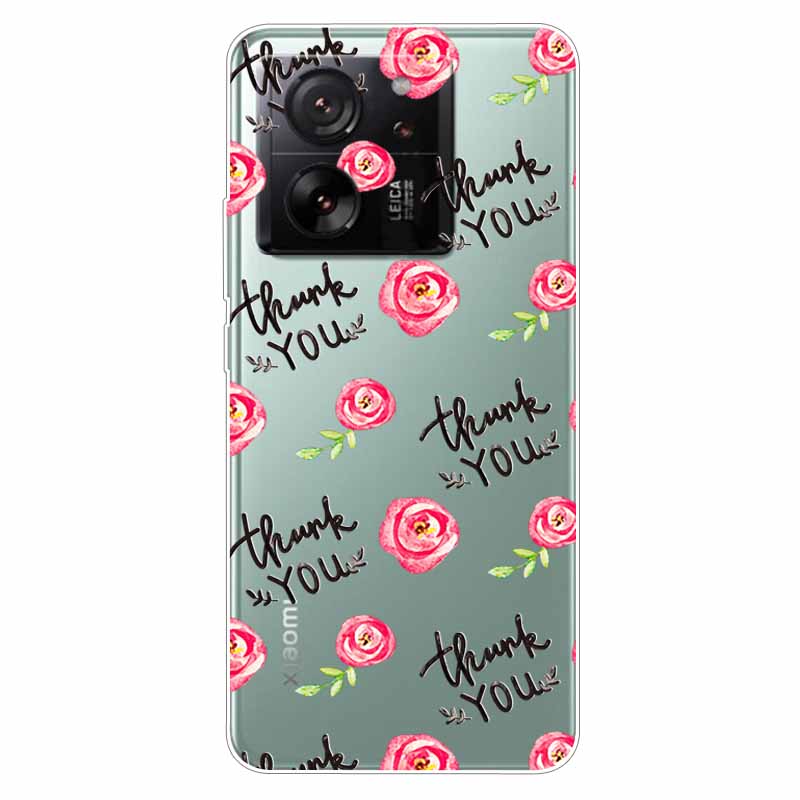 

For Xiaomi 13T Case Clear Soft TPU Transparent Printed Fashion Cover For Xiaomi Mi 13T Cases Silicone Bags for Xiaomi13T Shell Xiaomi 13T