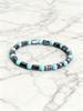 Natural Stone Bracelet Hematite & Turquoise Beads Geometric Irregular Shape for Vigour Protection Good Fortune Strength Jewelry