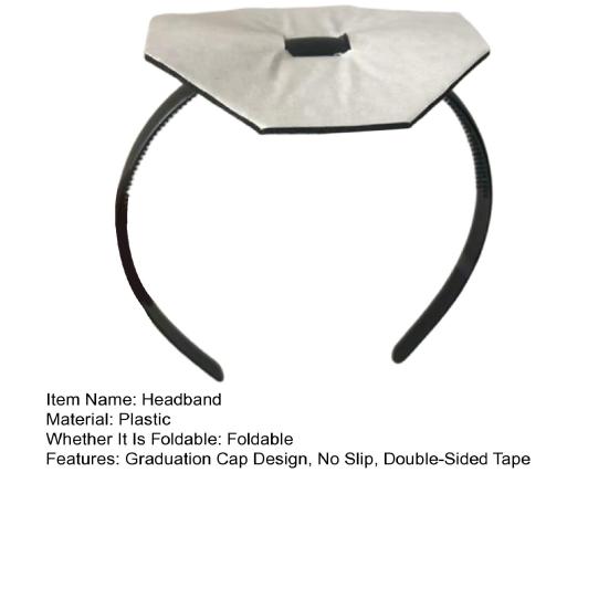 Hair Hoop Graduation Cap Headband Strong Grip Double-Sided Tape Comfortable Fit Hair Styling Band Graduation Hat Accessory