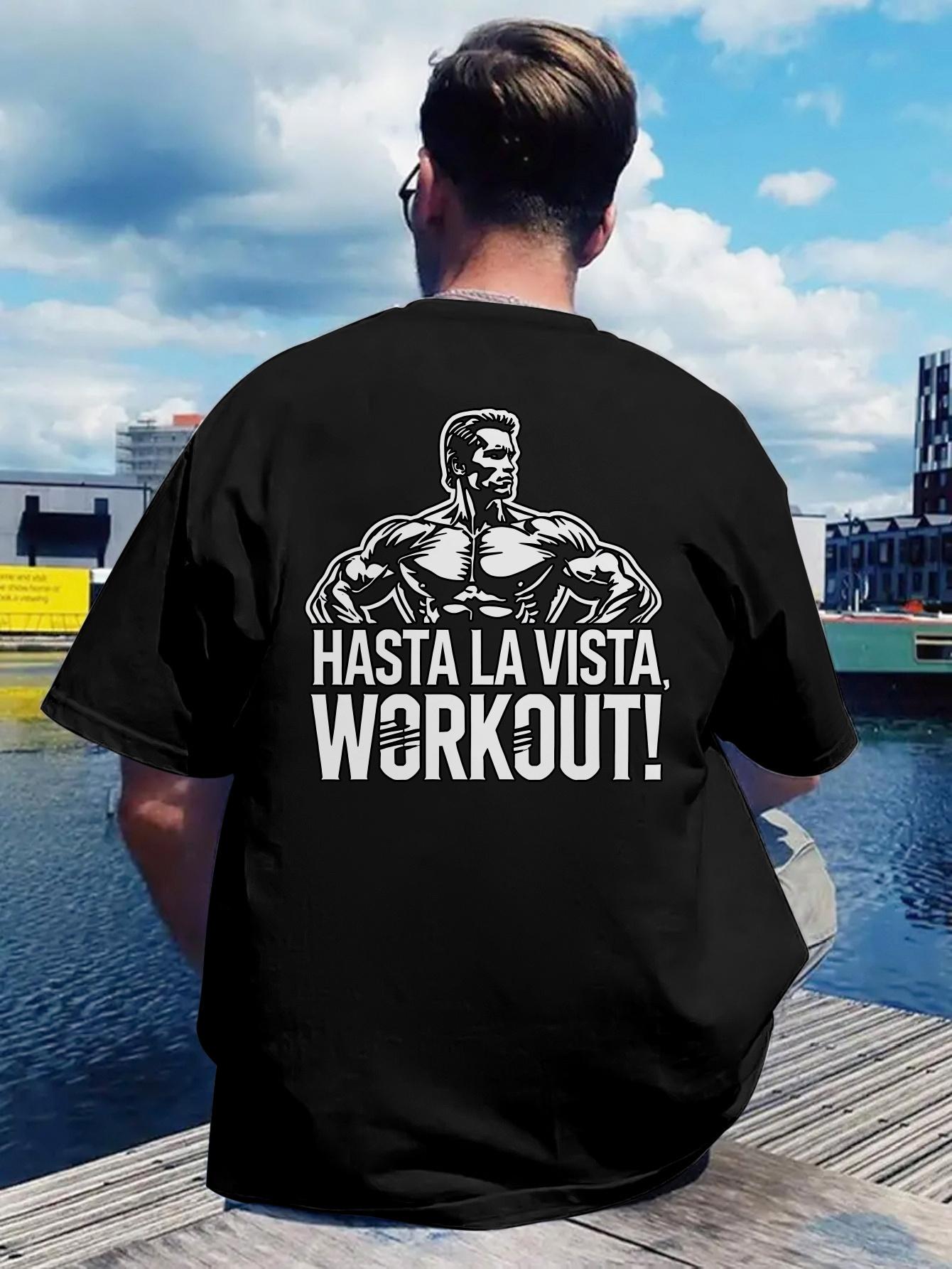 Fitness Motivation T-shirt - Gym Workout Tee with Back Design S