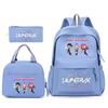 Anime Cartoon Peripheral Three-Piece Set, School Bag, Primary And Secondary School Student Backpack, College Meal Bag, Casual Pencil Bag