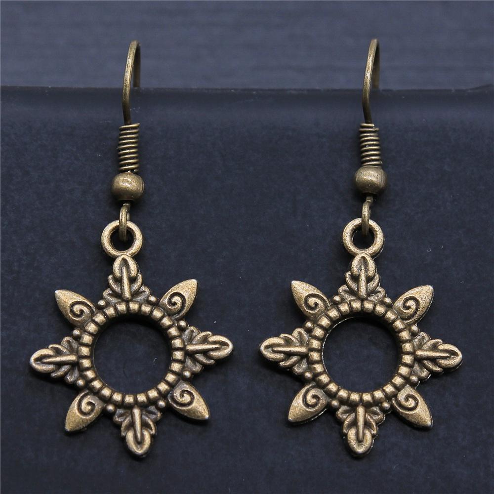 Vintage Totem Earring Sun & Moon Dangle Earrings Geometric Women Dangle Earrings Star Moon Female Korean Jewelry