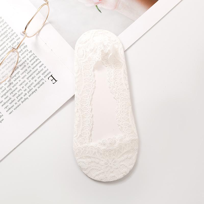 Women's Non-Slip Low Cut Ice Silk Lace Socks