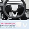 For Tesla Model Y Juniper 2025 2026 Steering Wheel Cover Model 3 Highland Matte White Steering Wheel Trim Kit Protector Accessor