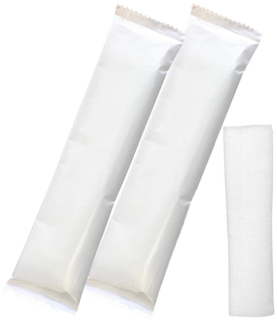 High-quality Disposable Oshibori (hand Towels), 100% Natural Cotton, VIP, Large, Thick, Made In Japan, 100 Individually Wrapped, Round, White, Plain,