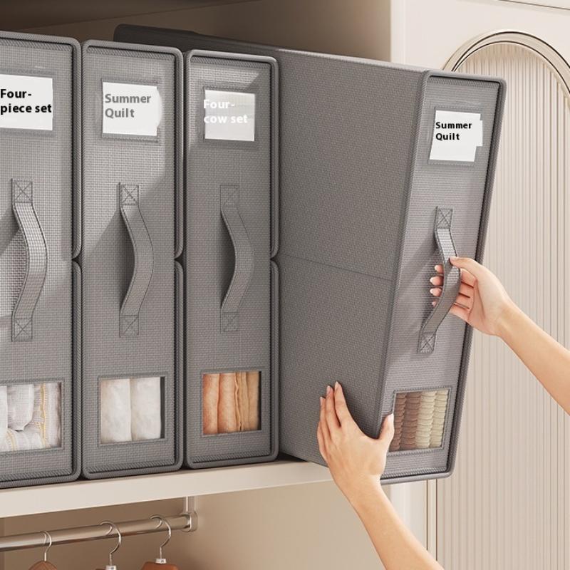 Scatola Contenitore Organizer per Set Lenzuola Finestra Pieghevole in Tessuto con Cerniera Scatola Organizer per Coperte Organizer per Armadio Letto