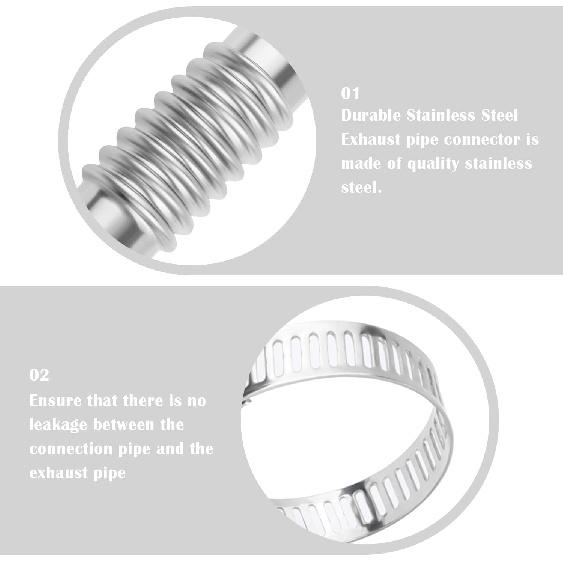Universal Car Accessories Exhaust Connector Kit - Elbow/Straight Pipe Exhaust Flex Pipe For Diesel Air Heater