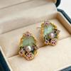 Miki 2025 Autumn/Winter Retro Floral Pearl Earrings for Women