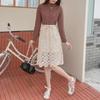 2023 Autumn Gentle Style Lace Shirt & Midi Skirt Set for Women