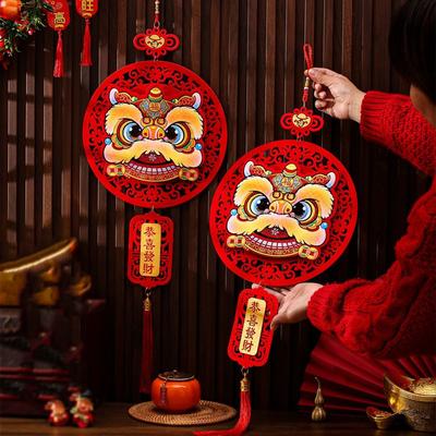 Traditional Chinese New Year Decoration Exquisite Flannel Spring Festival Wall Hanging Blessing Words Door Sign