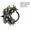 Tulip Wreath for Front Door Spring Artificial Tulip Rattan Wreath with Green Leaves And Plaid Bow for Farmhouse Wall Window Easter Home Decor
