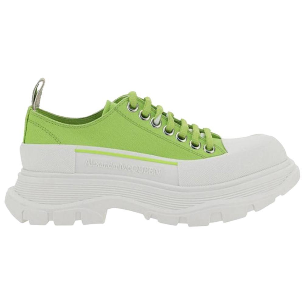 Alexander Mcqueen Tread Slick Low Lace Up 'Lime Green White' Women's 611705W4MV23514