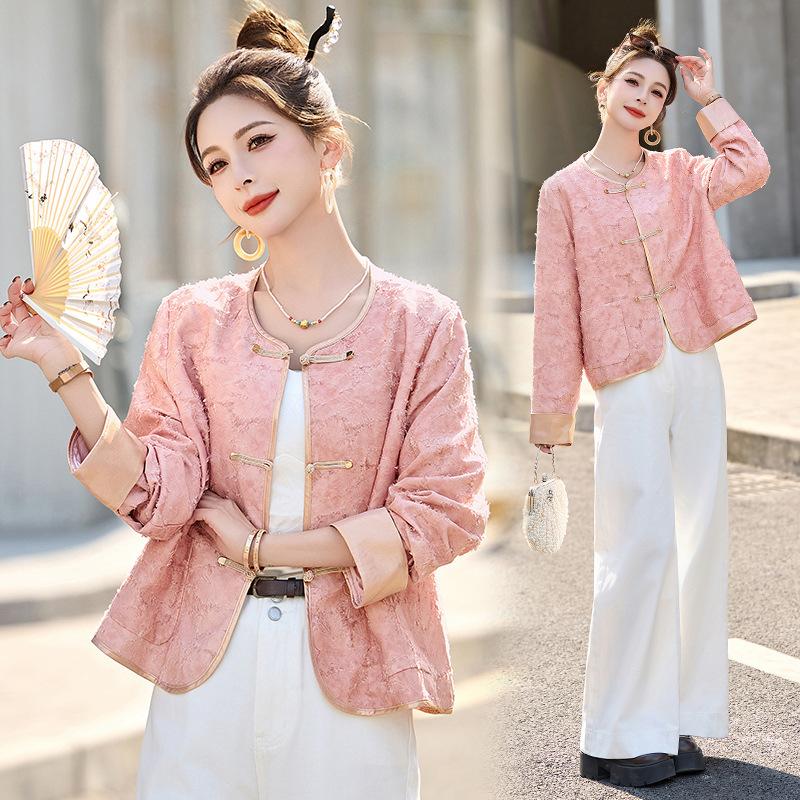 

Розовое пальто с пряжкой, женская мода, тонкий топ с маленьким круглым вырезом XL