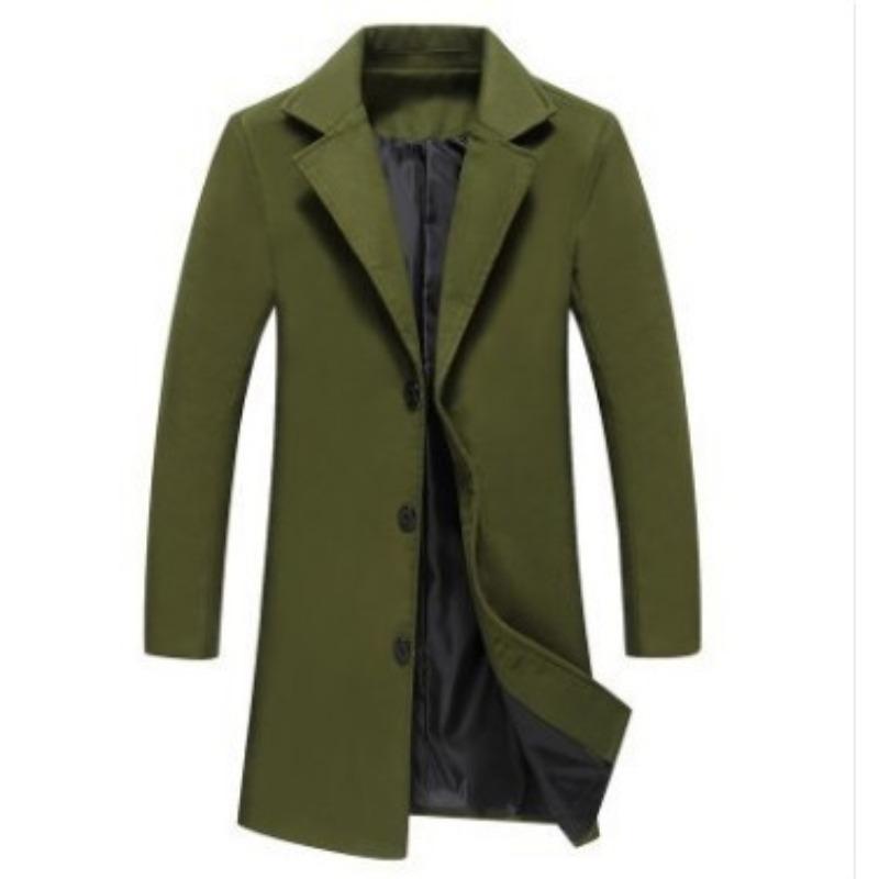 Men's Coat Men's Clothing Korean Version Slim Fit Medium and Long Trench Coat Men's Fabric Jacket