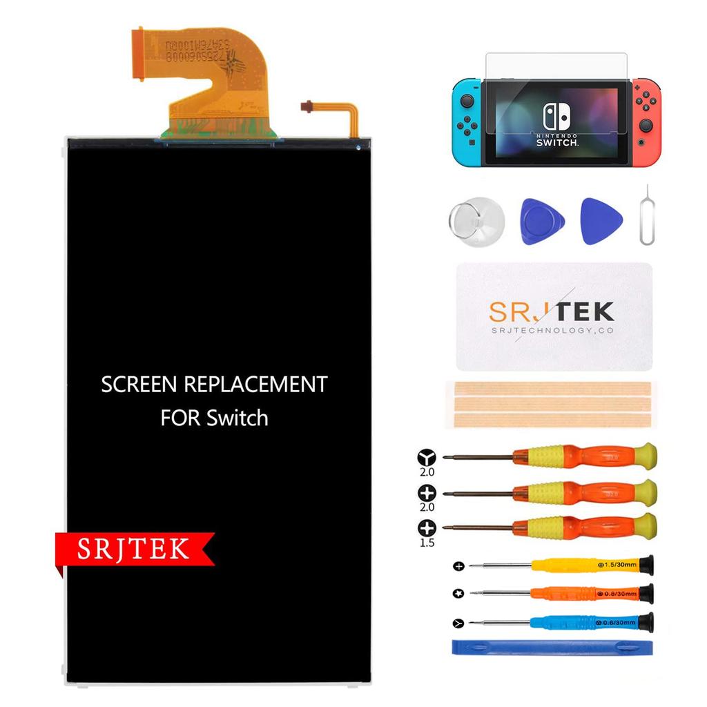 SRJTEK Replacement LCD Panel for Nintendo Switch (1st Generation) HAC-001, Includes Screen Protector (Not Compatible with OLED Version)
