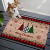 VIKAMA Retro Christmas Tree Entrance Rug Anti-Slip Kitchen Laundry Room Floor Mat Winter Welcome Door Mat Home Decoration