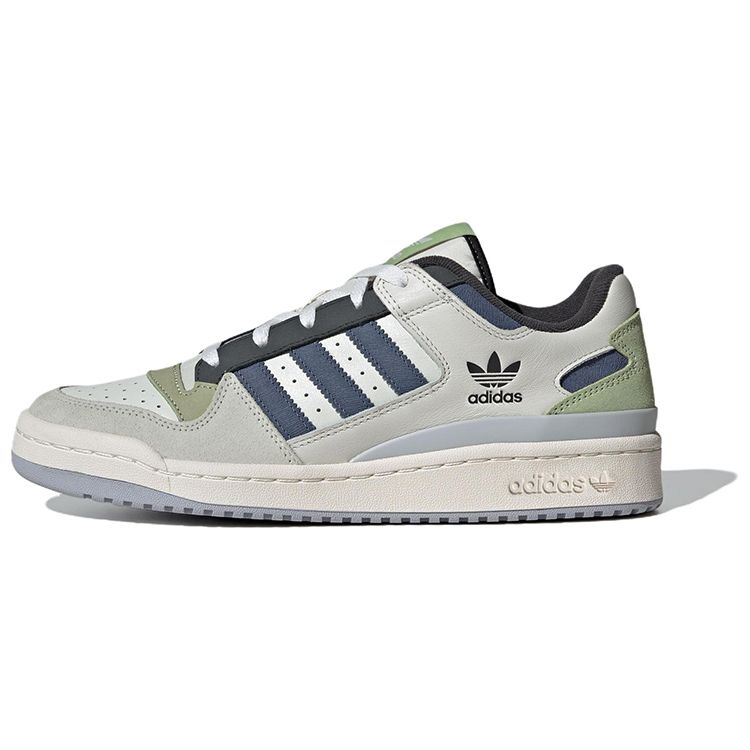 Adidas Originals Forum Round Toe Lace-Up Shock Absorbing Durable Low-Top Sneakers Unisex Sneakers White Green Gray ID6263