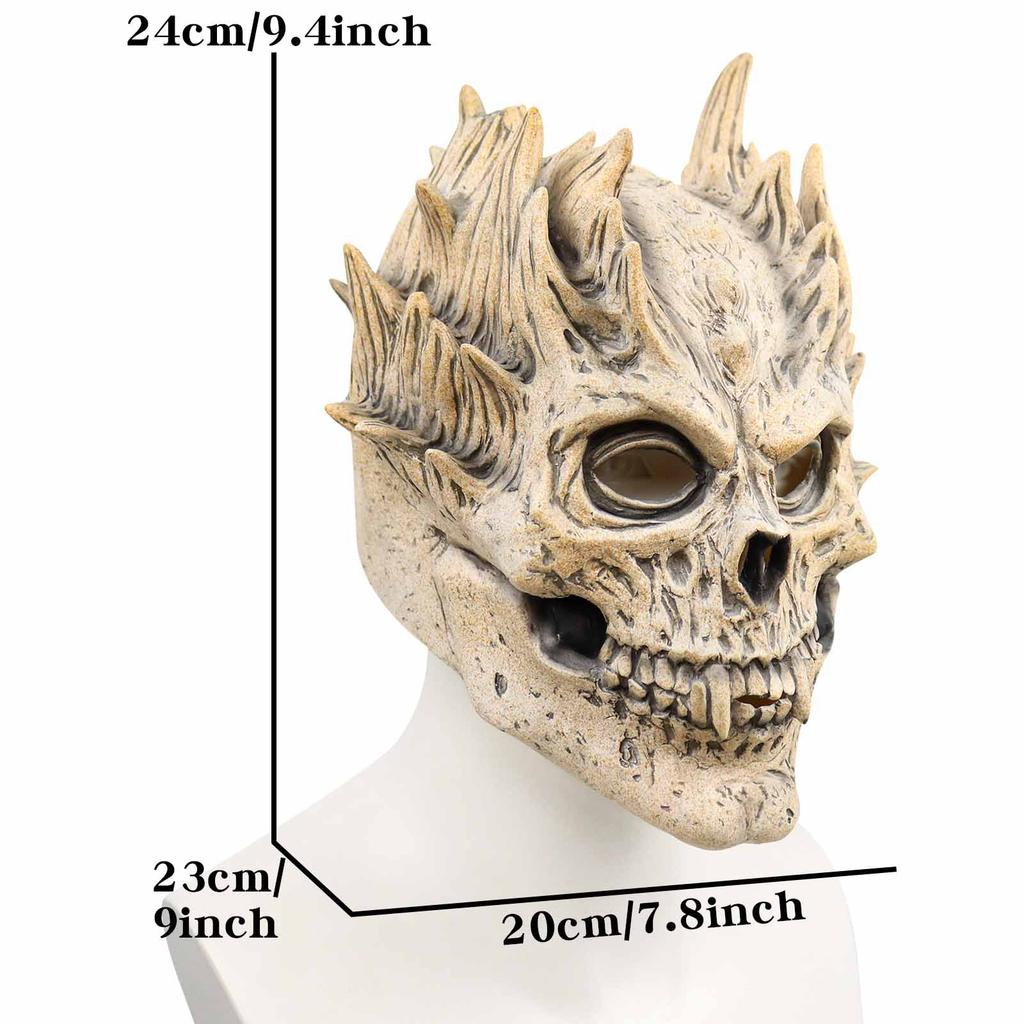 Halloween Skull Horror Mask Latex Warrior Death Demon Skull Headgear Festival Props