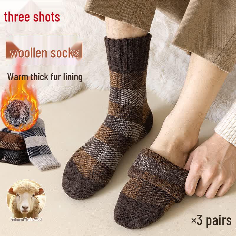 Sanqiang Men s Wool Blend Thermal Socks One Size