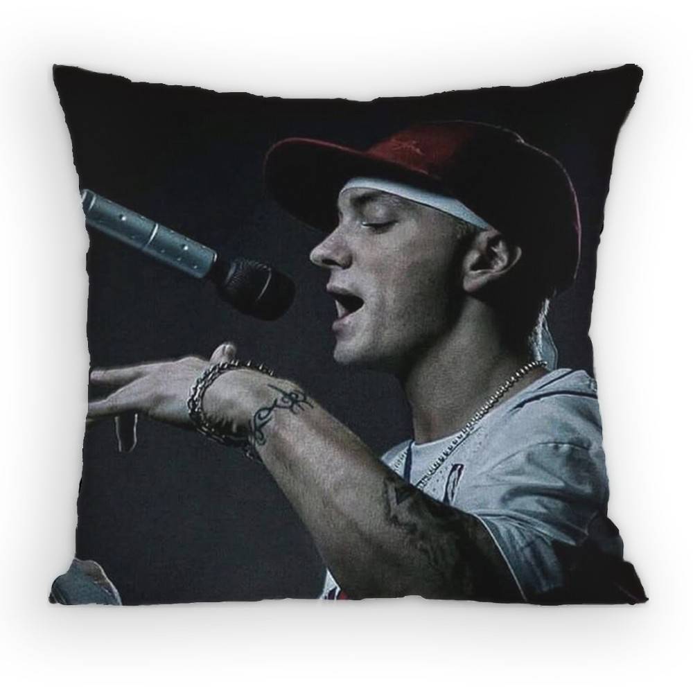 

Rapper Singer EEminem Pillow Case Antidustmite Pillowcase Invisible zipper silky short plush Sofa cushion cover 30x30 cm