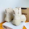 Fleece snow boots women's autumn and winter new versatile waterproof warm down boots thickened short boots cotton shoes