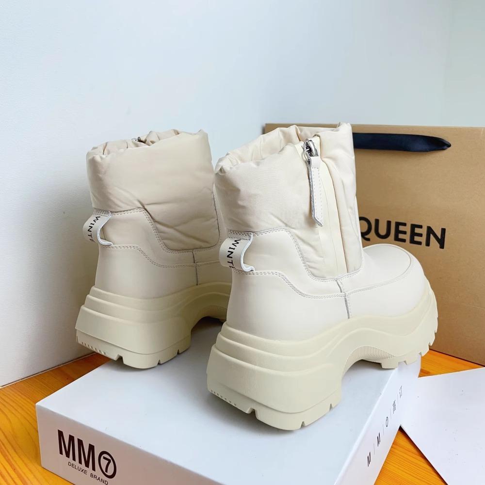 Fleece snow boots women's autumn and winter new versatile waterproof warm down boots thickened short boots cotton shoes