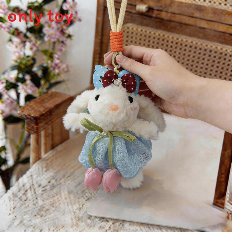 Cute Bunny Plush Keychain With Tulip Skirt For Car Keys Or Gifts