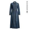 ELLASSAY Women's Simple Denim Long Sleeve Dress