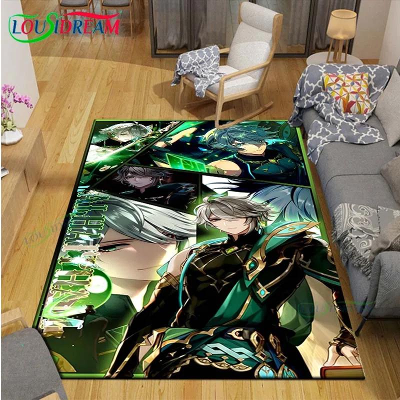 Popular Cartoon Game G-Genshin Impact Printed Carpet Living Room Anti-Skid Area Rug Kids Bedroom Mats Yoga Mat Carpet Decor Gift